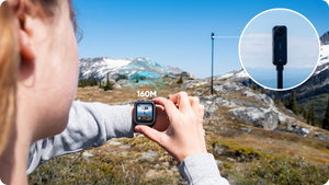 Insta360 GPS Preview Remote with Built-In Mic remote camera control illustration