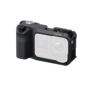 Insta360 Ace Pro 2 Xplorer Grip Pro Kit Black angled front view of the grip arrangement with an illustrative camera, camera sold separately