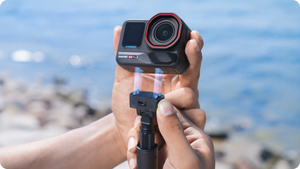 Click-in magnetic connection demonstrated with a separate camera