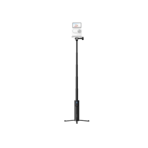 Black Mini 2-in-1 Tripod 2.0 extended with an illustrative camera supplied separately