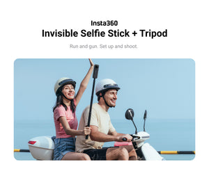 Insta360 2-in-1 Invisible Selfie Stick and Tripod manufacturer use illustration 1; camera and other illustrated equipment sold separately