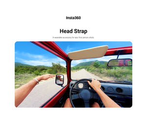 Insta360 Head Strap manufacturer use illustration 1; camera and other illustrated equipment sold separately