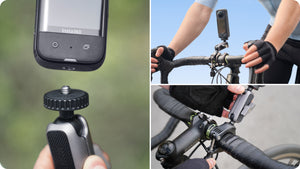 Insta360 Bike Kit direct camera mounting and handlebar angle-adjustment examples
