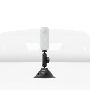 Insta360 Electric Suction Cup Mount mounting example with an illustrative camera and vehicle surface, camera sold separately