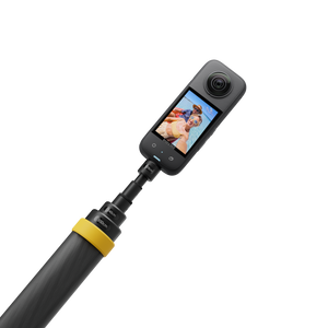 Insta360 Enhanced Extended Edition Selfie Stick camera attached to the extended stick, camera sold separately