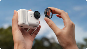 Insta360 GO Ultra Micro Lens Kit snap-on lens fitting example, camera sold separately