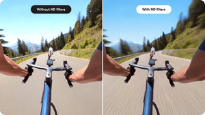 Insta360 GO Ultra ND Filter Set manufacturer comparison of footage captured with and without ND filters
