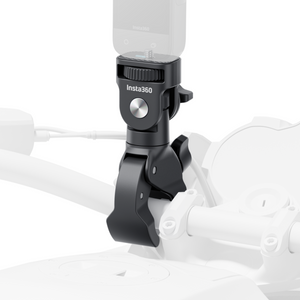 Insta360 Heavy Duty Clamp clamp on an illustrative handlebar with camera, camera and handlebar sold separately