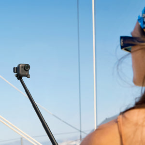 Insta360 Mini 2-in-1 Tripod 2.0 extended handheld filming example, camera sold separately