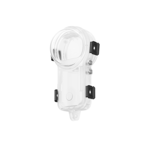 Insta360 X4 Air Invisible Dive Case angled view of the empty optical dome and housing