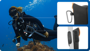 Insta360 X4 Air Invisible Dive Case quick-dry storage bag and BCD attachment examples, BCD and camera sold separately