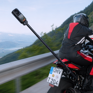 Insta360 X6 Power Selfie Stick on-road motorcycle application, camera and motorcycle mount sold separately