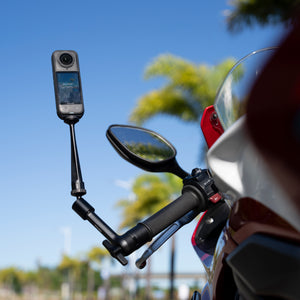 Insta360 Motorcycle Magic Arm paved-road camera setup