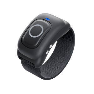 Insta360 Ring Remote angled front view with ring strap