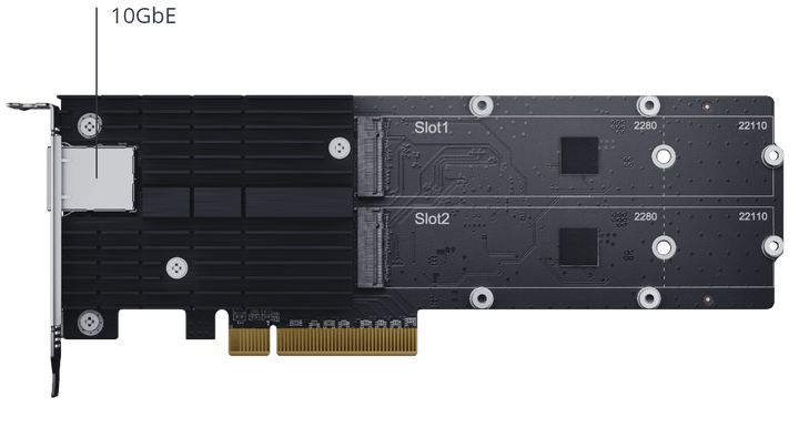 Synology E10M20-T1 10GbE Base-T Ethernet & M.2 SSD Combo PCIe Expansion Card - ACE Peripherals