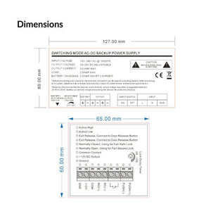 Tough 12V power supply dimensions and wiring diagram