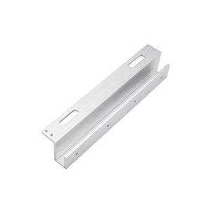 Tough Full-Glass Electromagnetic Door Lock Bracket, aluminium full-glass EM-lock U-bracket, angled view