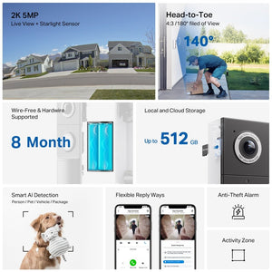 TP - Link D235 Tapo Smart AI Video Doorbell 2K 5MP Camera - ACE Peripherals