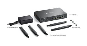TP - Link ER706WP - 4G Omada 4G+ Dual Nano Sim AX3000 4 - Port POE+ Gigabit VPN Gateway Router - ACE Peripherals