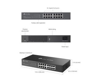 TP - Link ES216G Omada 16 - Port Gigabit Easy Managed Switch - ACE Peripherals