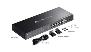 TP - Link ES220GMP Omada 20 - Port Gigabit Easy Managed 250m Long Range POE Switch with 16 - Port PoE+ - ACE Peripherals