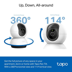TP - Link Tapo TC74 5MP 3K QHD Wi - Fi 360º Pan Tilt IP Camera with AI - ACE Peripherals