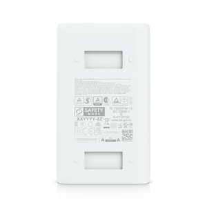 Ubiquiti UACC-PoE++-10G 60W 10GbE injector rear label and mounting slots