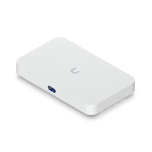 Ubiquiti UCG-Fiber overhead three-quarter view