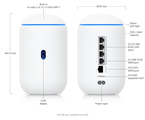 Ubiquiti UDR7 15W UniFi Dream Router 7 10GbE POE BE10700 WiFi 7 Cloud Gateway - ACE Peripherals