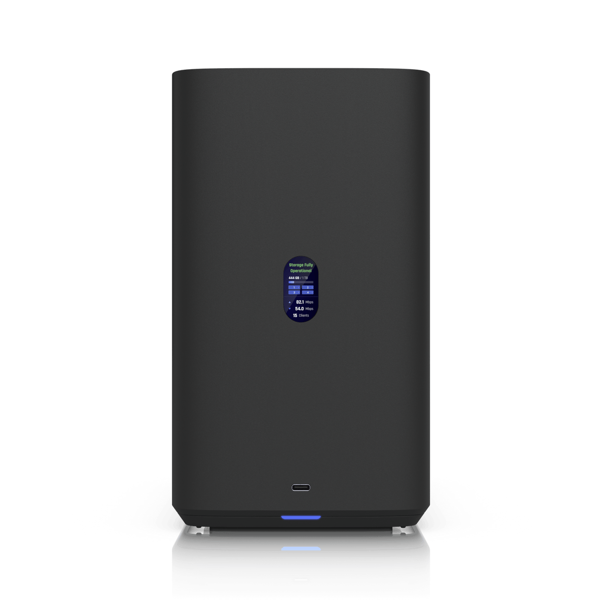 Ubiquiti UNAS-4 Black front view with status display