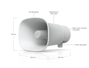 Ubiquiti UP - AI - Horn - Speaker AI Alert Horn Outdoor POE Speaker - ACE Peripherals