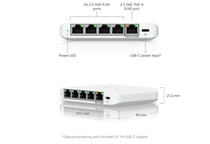 Ubiquiti USW-Flex-2.5G-5 Flex Mini 2.5G 5-Port Switch - ACE Peripherals