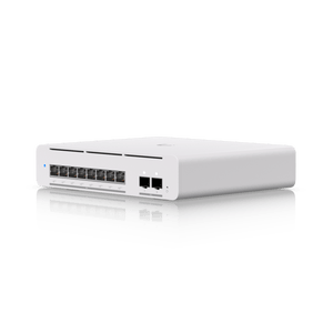Ubiquiti USW-Pro-XG-8-PoE front angled view of compact switch