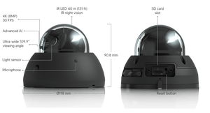 Ubiquiti UVC-AI-Dome 4K 8MP AI Dome IP Camera - ACE Peripherals