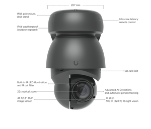 Ubiquiti UVC - AI - PTZ 22x Zoom AI 8MP 4K Industrial PTZ IP Camera - ACE Peripherals