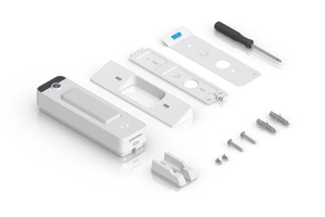 Ubiquiti UVC-Doorbell-Lite White package contents with wall and wedge mounts