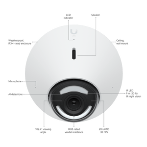 Ubiquiti UVC-G5-Dome 2K PoE Camera with Two-Way Audio - ACE Peripherals