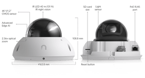 Ubiquiti UVC-G6-Edge-Dome 4K PoE+ AI Camera - ACE Peripherals