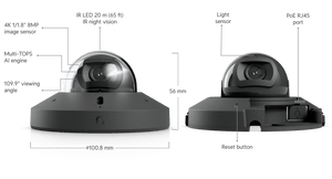 Ubiquiti UVC-G6-Mini-Dome-B Black annotated features and dimensions