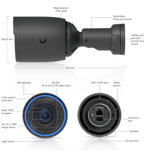 Ubiquiti UVC-G6-Pro-Bullet 4K AI PoE+ Camera - ACE Peripherals