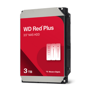 WD Red Plus 3TB NAS hard drive angled view