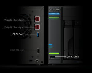 Asustor AS6702T LockerStor 2 Gen2 2-Bay Tower NAS - ACE Peripherals