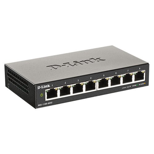 D-Link DGS-1100-08PV2 8-Port Gigabit PoE Smart Managed Switch - ACE Peripherals