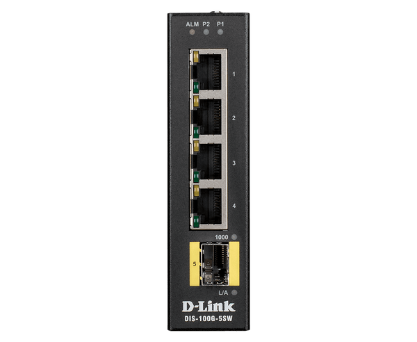 D-Link DIS-100G-5SW 5-Port Gigabit Unmanaged Industrial Switch with SFP - ACE Peripherals