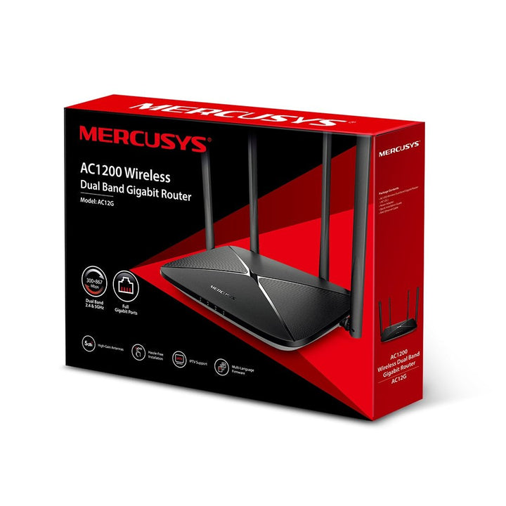 Mercusys AC12G AC1200 Wireless Dual Band Gigabit Router - ACE Peripherals