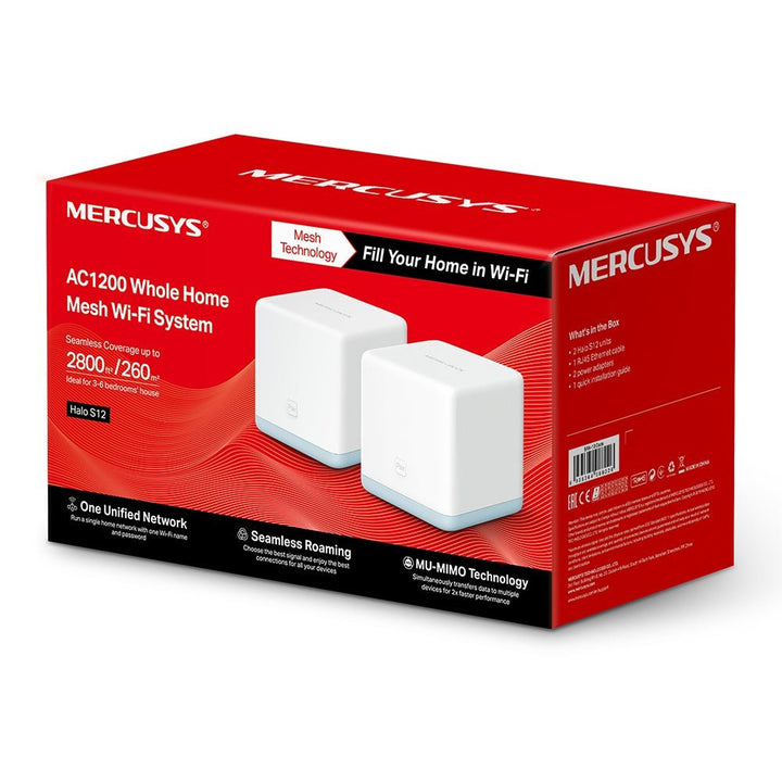 Mercusys Halo S12 AC1200 Whole Home Mesh Wi-Fi System - ACE Peripherals