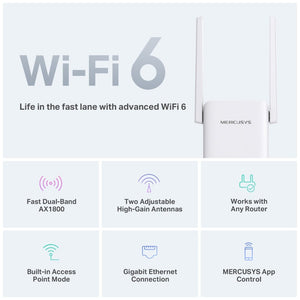 Mercusys ME70X AX1800 Wi-Fi 6 Range Extender - ACE Peripherals
