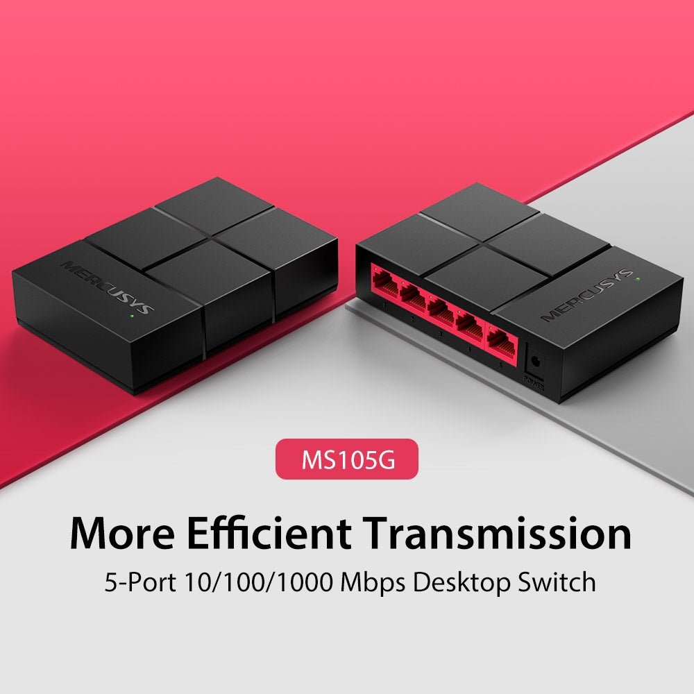 Mercusys MS105G 5-Port 1Gbps Desktop Switch - ACE Peripherals