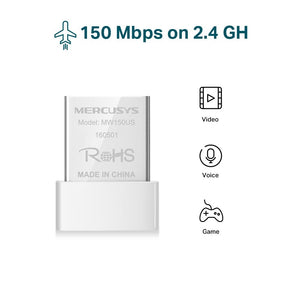 Mercusys MW150US N150 Wireless Nano USB Adapter - ACE Peripherals