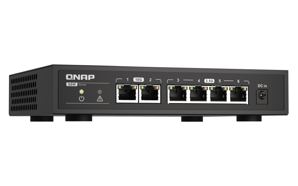 QNAP QSW-2104-2T 6-Port 2.5/10Gbe Professional Networking Switch - ACE Peripherals